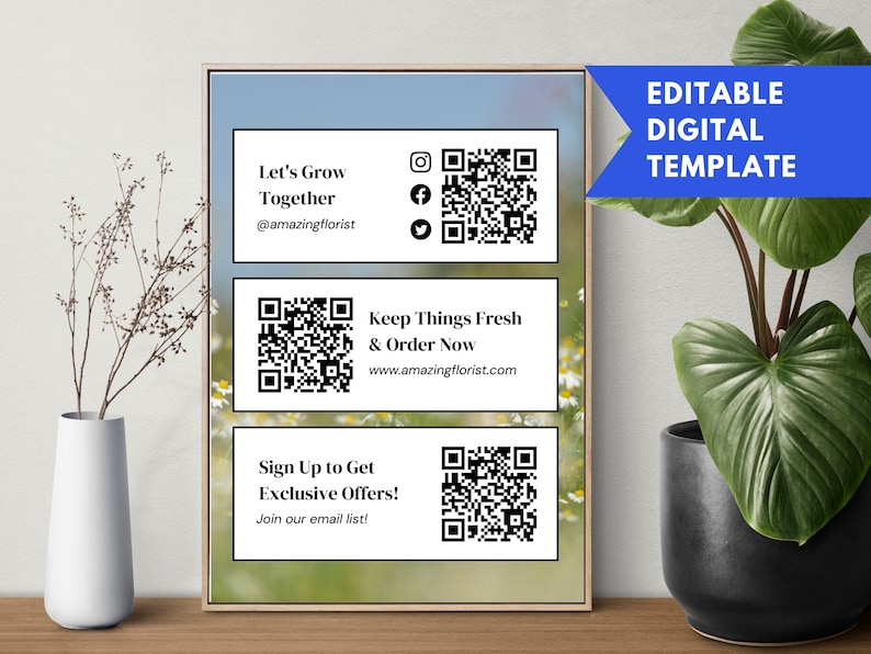 Minimal Editable QR Code Sign Canva Template for Small - Etsy