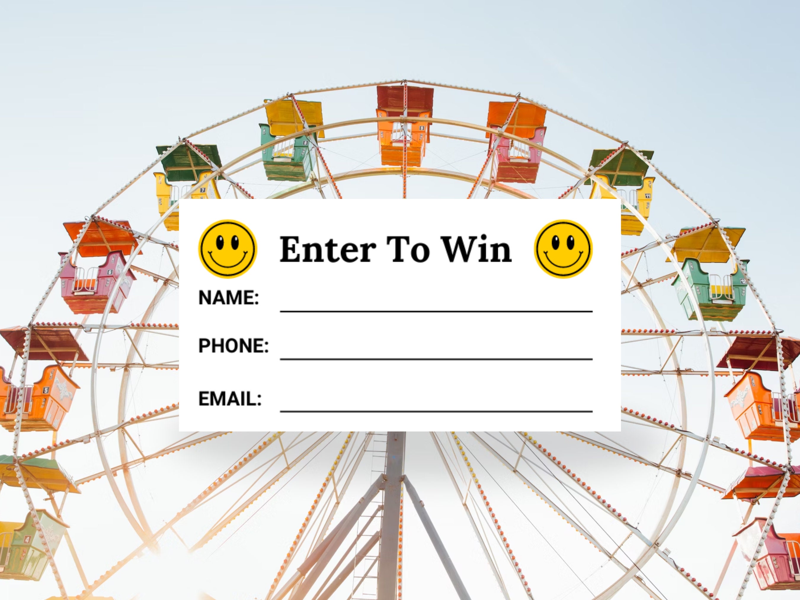 Smile Raffle Ticket Template Enter to Win Yellow Smiley Face Raffle ...