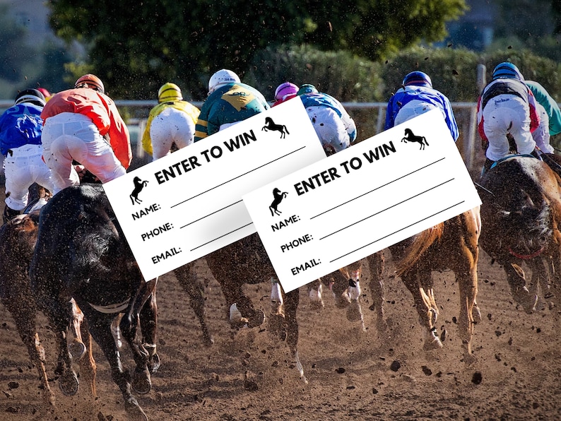 Race Raffle Draw Horse Printable Raffle Ticket Template Enter to Win Horse Riding Club ...