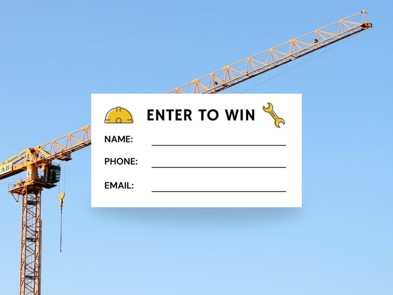 Construction Raffle Tickets Labor Day Printable Raffle Tickets Construction Enter to Win Raffle ...
