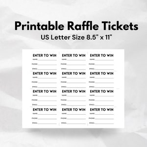 Printable Raffle Ticket Template for Canva Editable Custom Draw Entry Printable Raffle Ticket Template for Canva Editable Custom Draw Entry