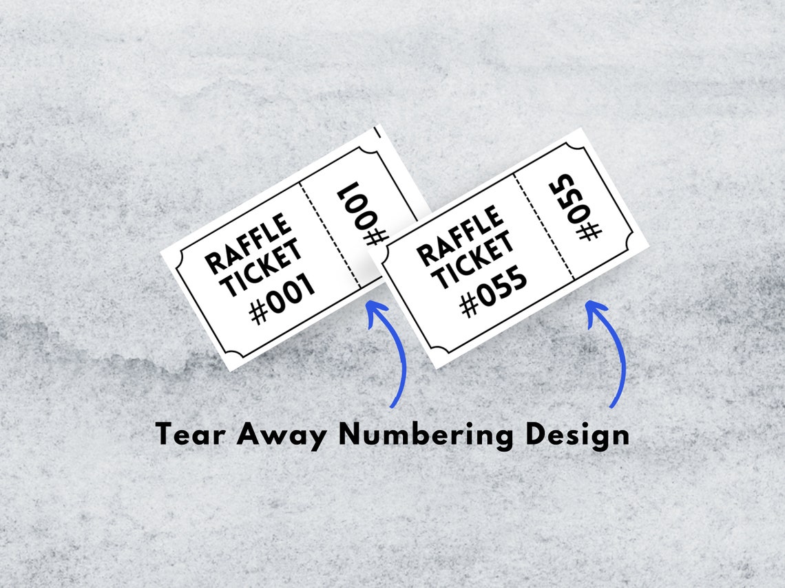 Printable Numbered Raffle Ticket Enter to Win Tickets With Numbers 1 to Printable Numbered Raffle Ticket Enter to Win Tickets With Numbers 1 to