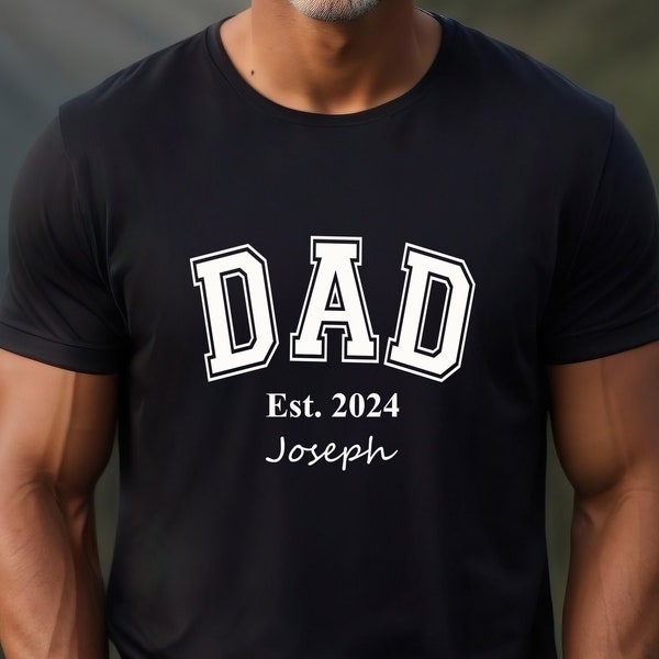 Custom Dad Shirt 2024, Dad and Child Shirt, Father's Day Shirt, Dad Est. 2024 Shirt, Father's Day Gift, Dad Shirt, Dad Gift, Shirt For Dad