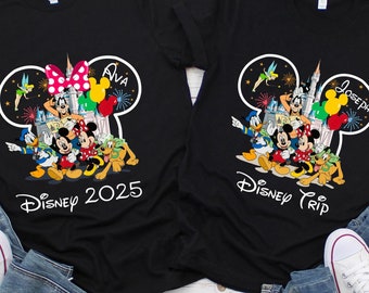Custom Disneyland Matching Family Shirts, Personalized Disney Vacation Shirts, Disney Family Trip Shirts, Disney 2026 Mickey Minnie Shirt