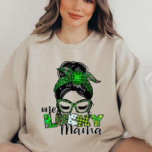 One Lucky Mama Sweater  Women&#39;s St Patty&#39;s Shirt  St Patrick&#39;s Day Shirt  St Patty&#39;s Mom Shirt  St Patty&#39;s Gift  Gift For Mom  Gift For Wife