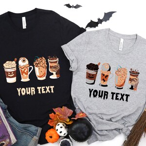 Halloween Shirt, Fall Coffee Shirt, Cute Fall Sweatshirt, Coffee Lover tee Shirt, Halloween Pumpkin Latte Drink Cup, Halloween Epcot Shirt