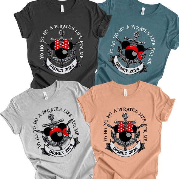 Pirates of The Caribbean  Yo Ho Yo Ho A Pirates Life For Me T-shirt  Disney Matching Shirt  Disney Cruise Shirt  Pirate Mickey Minnie Tees