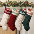 Personalized Family Christmas Stockings, Knitted Stockings With Name,2025 Embroidered Christmas Stocking, Monogram Stocking, Fireplace Decor