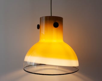 Braune Glas Pendelleuchte von Peill & Putzler, Deutschland, 1970er Jahre