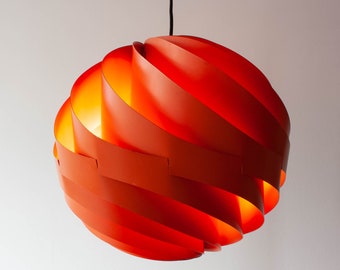 Orange Turbo Pendant Lamp by Louis Weisdorf for LYFA, Denmark 1967