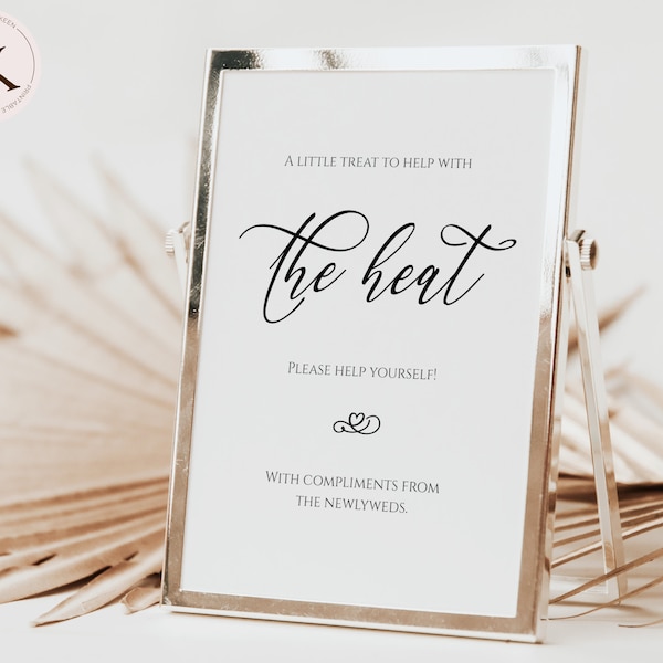 Wedding Fan Sign Printable Sign For Wedding Fan For Destination Wedding Fan Sign For Summer Wedding Printable Fan Sign For Hot Wedding Day