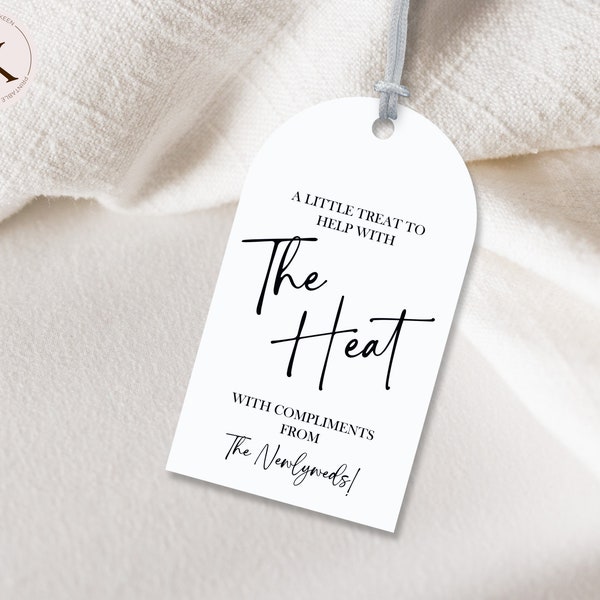 Wedding Fan Tag Printable Treat For The Heat Tag For Minimalist Wedding Fan Tags Printable Fan Tag For Summer Wedding Fan Tag Elopement