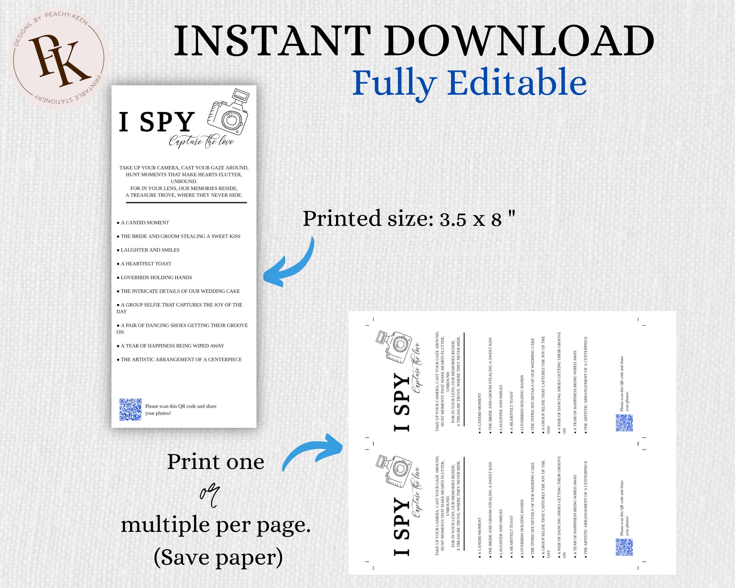 I Spy Wedding Game for Reception Printable Wedding Game for Reception ...
