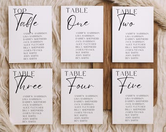 Wedding Seating Chart Personalised Cards, Minimalist Table Plan Reception Guest, Printed Premium Cardstock Formal Palette Suite Stationery
