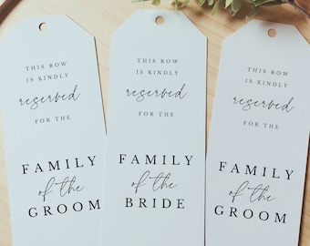 Reserved Row Tag For Church Wedding Minimalist Pew Sign Seating Tag for Wedding Ceremony Reserved Row Tag Minimalist Church Wedding Pew Tag