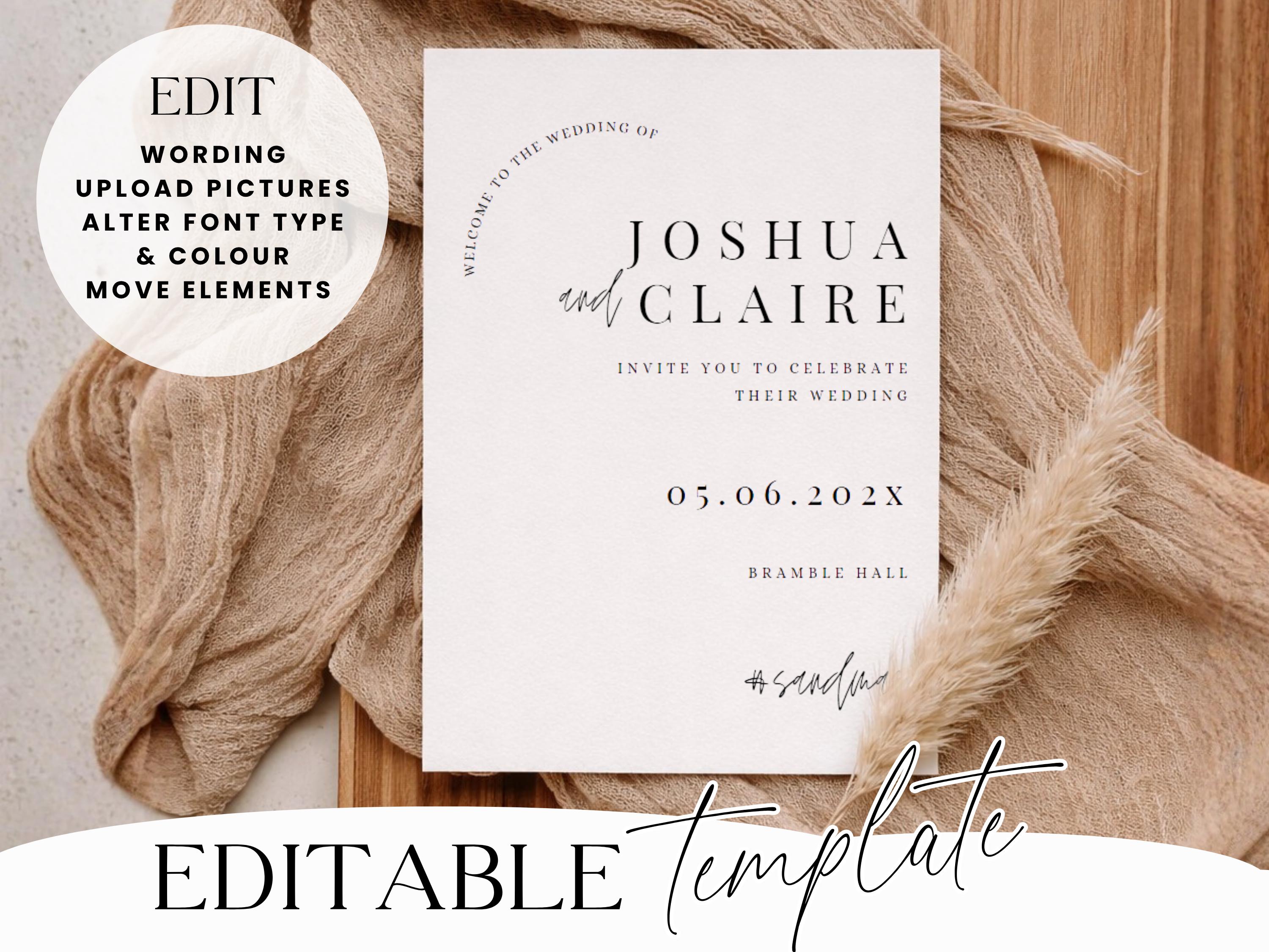 Program Invitation Design Printable Wedding Program Church Wedding Program Template Wedding Order ...