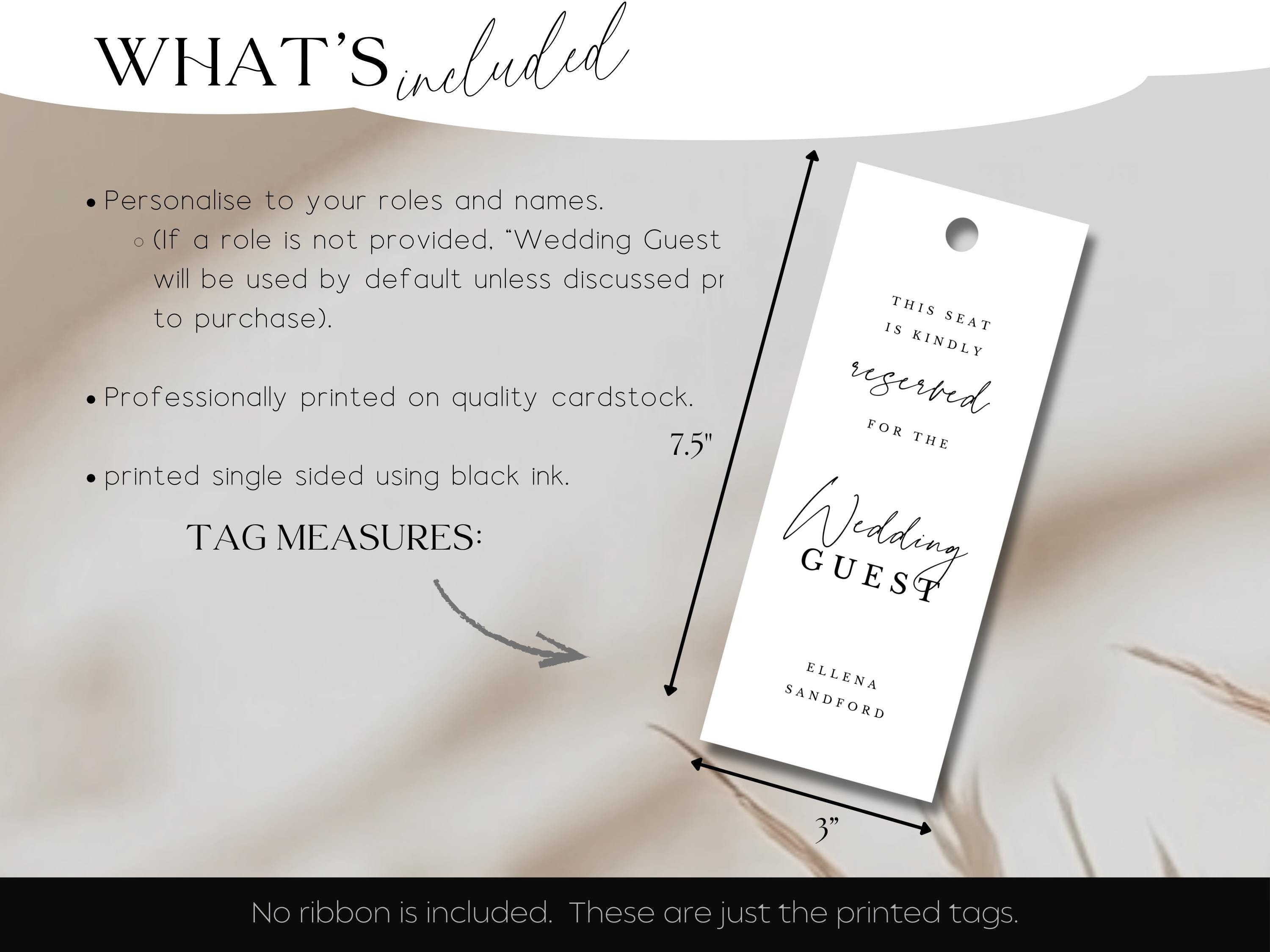 Personalised Reserved Seat Sign for Minimalist Wedding Elegant Chair ...