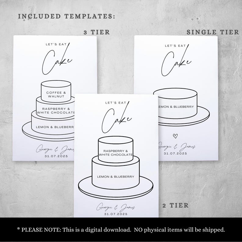Cake Flavour Sign for Wedding Cake Sign Wedding Favour Sign Cake ...