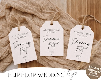 Wedding Flip Flop Tags Printable Treat For Your Dancing Feet Thong Tags For Minimalist Wedding Thong Tags Printable Flip Flop Tag