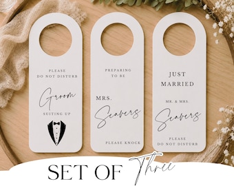 Personalised Door Hanger for Minimalist Wedding Do Not Disturb Sign Door Hanger for Wedding Preparation Do Not Disturb Door Hanger Angelina