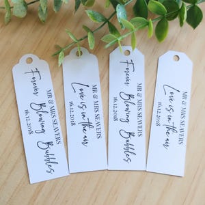 Personalisierter Favor Tag Hochzeit Bubble Wand Favor Tag für Hochzeit Bubble Zauberstab Tag für Hochzeit Favor Bubble Konfetti Label Geschenk für den Gast