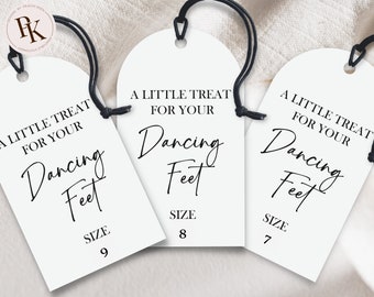 Hochzeit Flip Flop Tags druckbare Leckerei für Ihre tanzenden Füße Tanga Tags für minimalistische Hochzeit Tanga Tags druckbare Flip Flop Tag