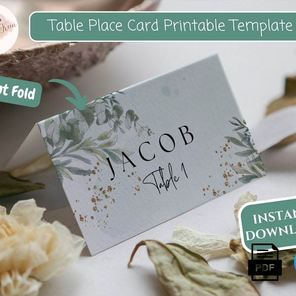 Table Name Card For Wedding Breakfast Place Card Editable Template For Rustic Wedding Name Place Card For Wedding Reception Stationery