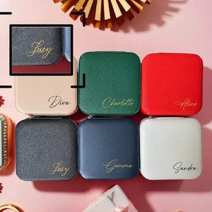 Gepersonaliseerde premium sieradendoos, aangepaste reissieradendoos, perfecte bruiloft, bruidsmeisje en verjaardagscadeau, cadeau voor haar, cadeaus bruidsmeisje