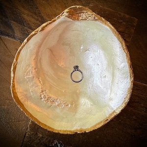 Wedding Oyster Jewelry Dish, Oyster Bowl, Shell Art, Wedding Gift, Beach Decor, Housewarming Gift, Seashell, For Her, Painted Shell