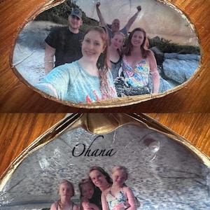 PERSONALIZED PHOTO Shell, Decoupage, Custom Gift, Handmade, Teacher Gift, House Accent, Unique Gift, Weddings, Retirement, Memory Shell, Mom