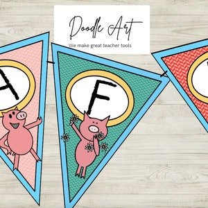 Piggie, Elephant and Friends Alphabet Bunting - A-Z