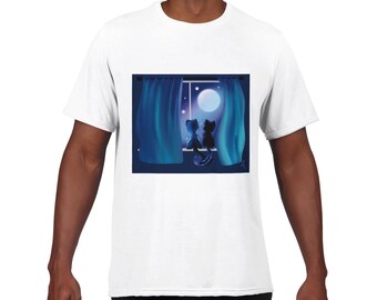 Kittens in the Moonlight Performance Unisex Crewneck T-shirt