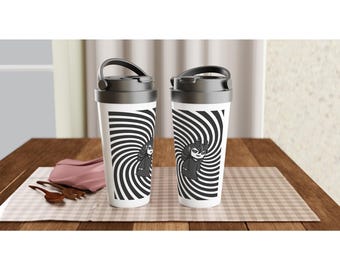 Cerce White 15oz Stainless Steel Travel Mug