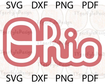 Script Ohio - digital download (svg dxf png pdf + Embroidery files)