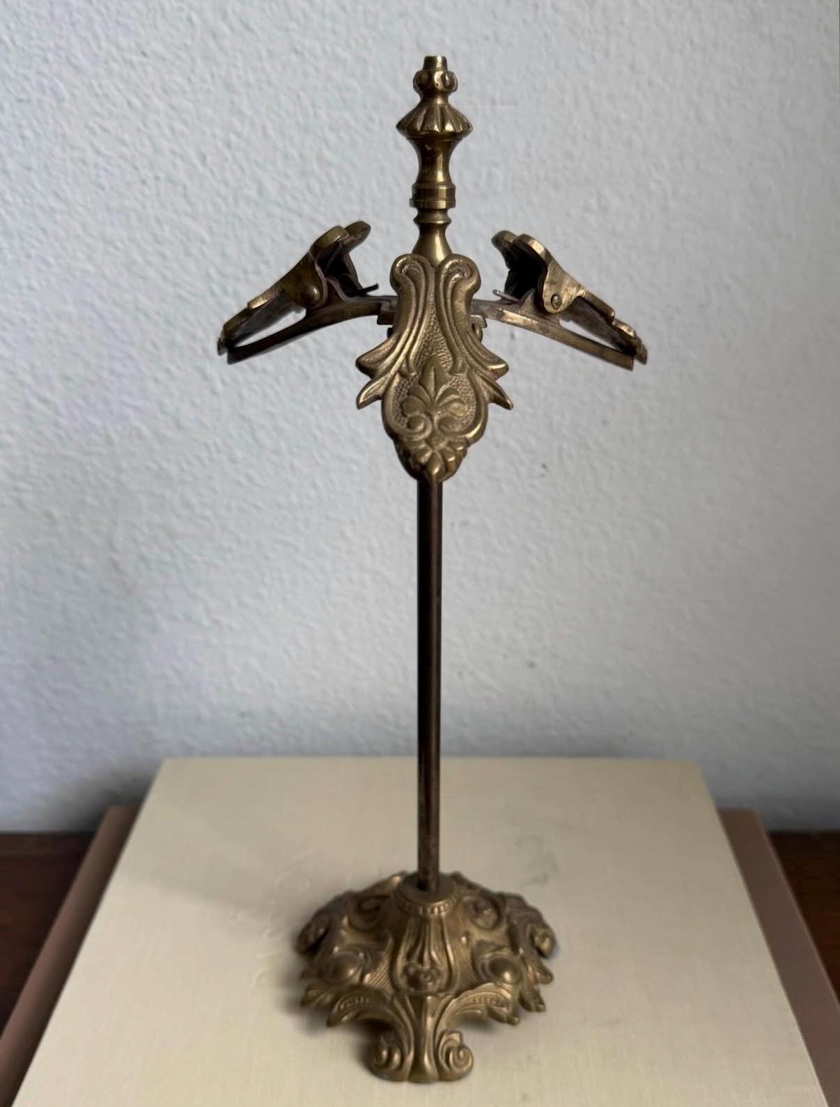 Vintage Brass Hands Clip Stand - Etsy
