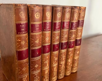 Antique 1795 French Books, 'Vie du Chevalier de Faublas' - 7 Volume Set