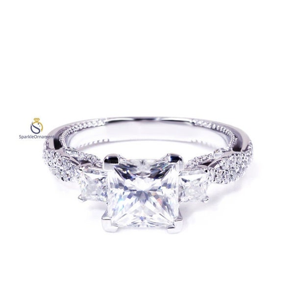 Princess Lab Grown Diamond Ring - Etsy
