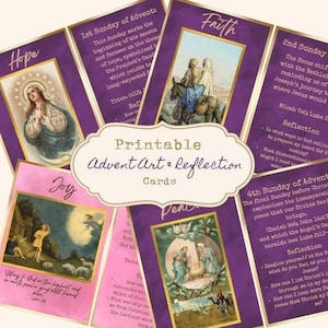 Advent Printable Catholic Prayer Cards and Journaling prompts for advent wreath Catholic Homeschool