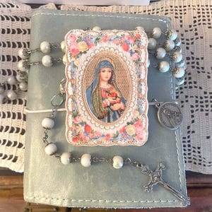 Vintage Morgen mit Gebetskarte katholische druckbare Kunst Jungfrau Maria ästhetisch