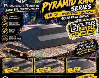 Pyramid Ramp Bundle | 3 Models | 3D Printable Fingerboard Skatepark STL Bundle (Digital Download)