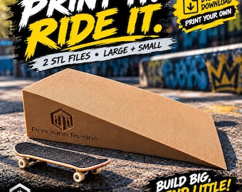Street Kicker Ramp STL Bundle | 2 Models Large and Small Kicker | 3D Printable Fingerboard Skatepark STL Bundle (Digital Download)