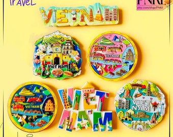 Kitchen Decor Fridge Magnet Vietnam Souvenir about Food and Famous Place 3D Model for Travel Souvenir Gift, Vietnam Fridge Magnet