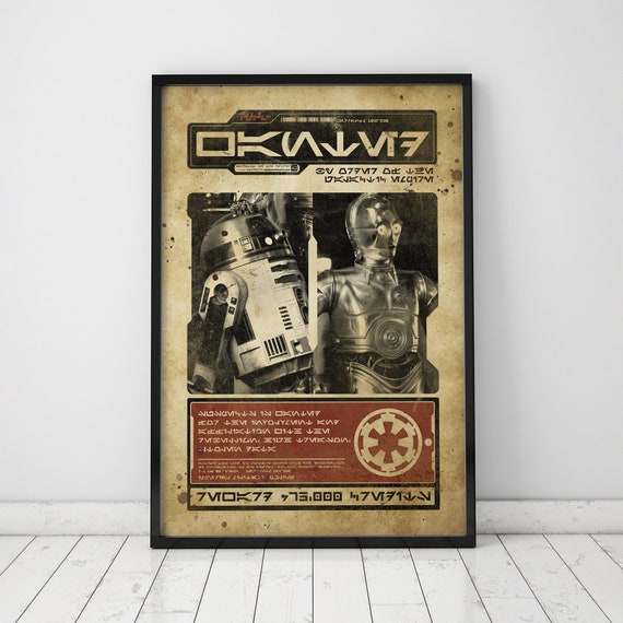 C-3PO and R2 Droids Wanted Poster, Star Wars, Galactic Empire
