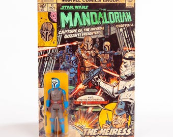 Bo Katan Retro Collection Action Figure – Custom Comic Book Cover - Mandalorian TV Series