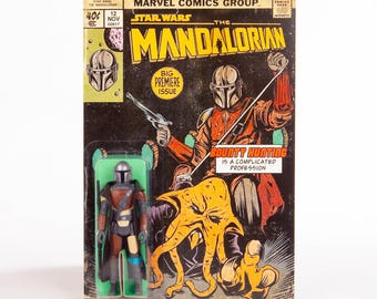 The Mandalorian (Din Djarin) Retro Collection Actionfigur - Benutzerdefiniertes Comic Cover - Mandalorian TV-Serie
