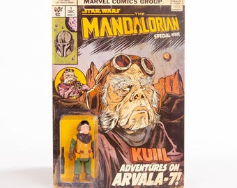 Kuiil Retro Collection Action Figure – Custom Comic Book Cover - Mandalorian TV Series