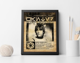 Luke Skywalker Wanted Poster, Star Wars, Galactic Empire, Most