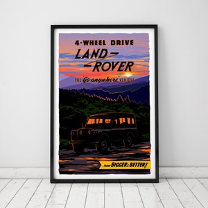 109 Series Land Rover Poster, Rover, Illustration, Wall Decor, Land Rover Wall Art, Art Print, Series Land Rover, Man Cave, Vintage Poster