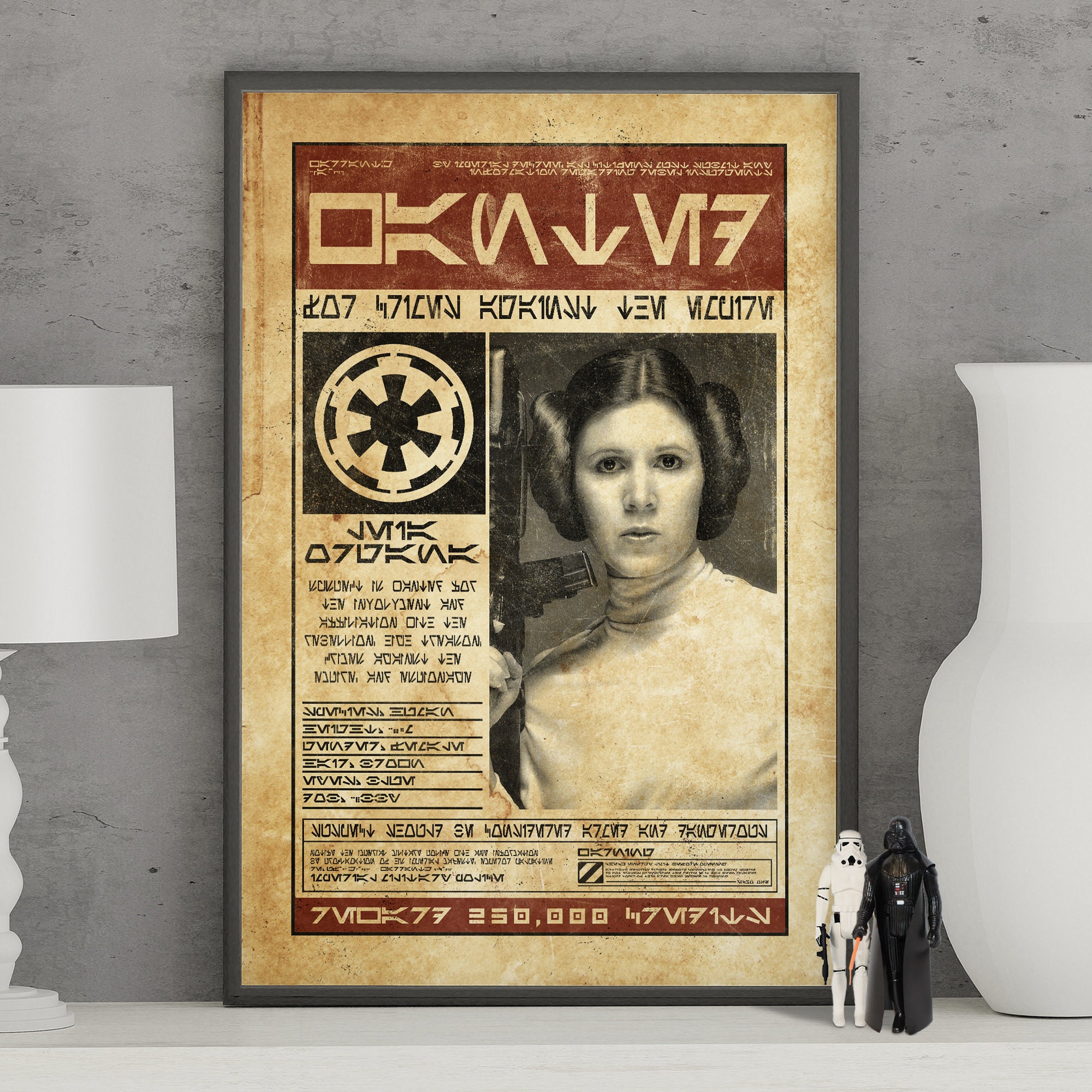 Princess Leia Wanted Poster, Star Wars, Galactic Empire, Most