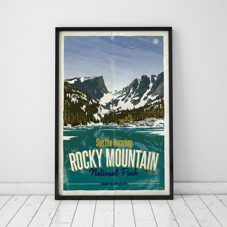 Rocky Mountain National Park Poster, National Parks, Art, Wall Decor ...